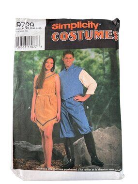 90s Simplicity 9729 Costume Pattern Size XS-XL Pocahontas John Smith 1995 UNCUT
